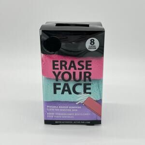 Set of 8 Erase Your Face Reusable Makeup Remover Washcloth Cloths New
